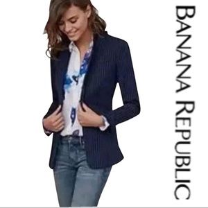 New Banana Republic Long Career Navy Blue Blazer